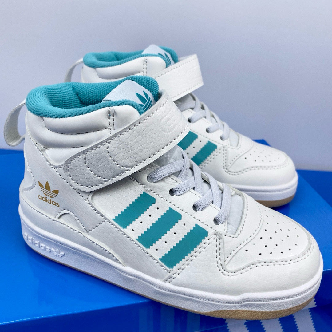 Adidas 84 high-top children's shoes" white, light green"