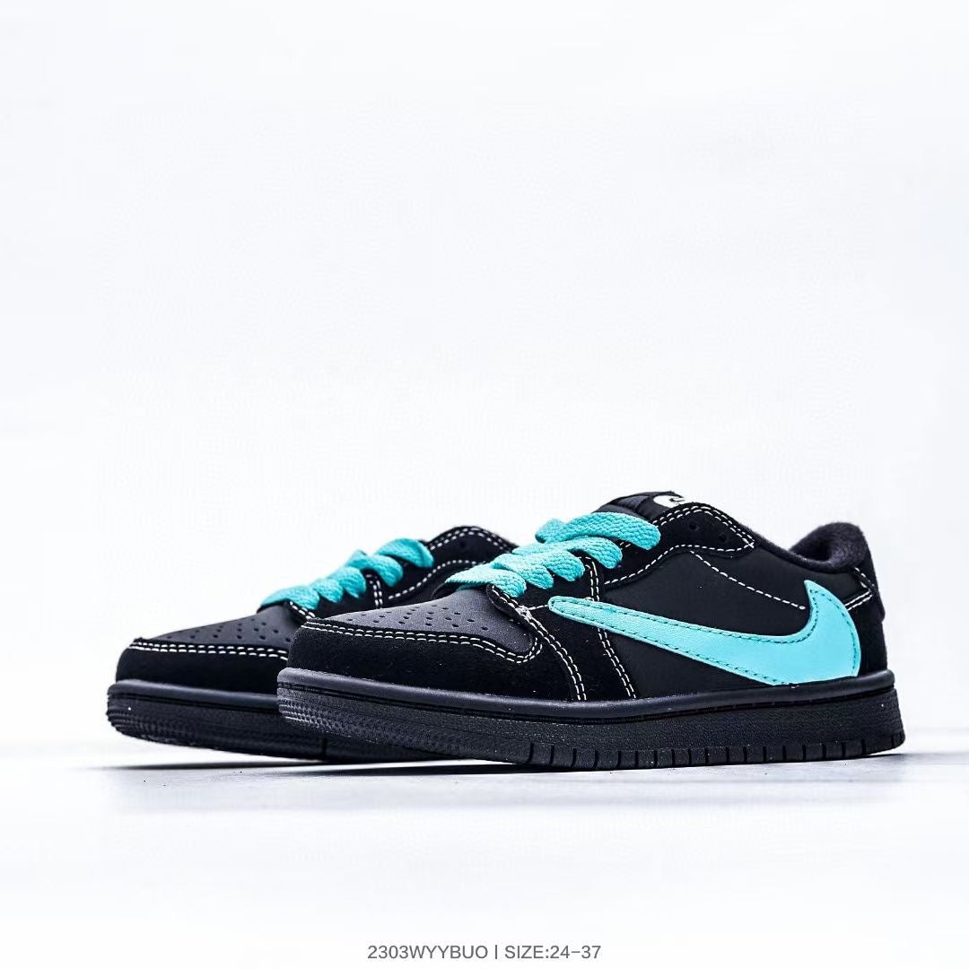 Jordan low-top reverse hook black warrior" black, turquoise"