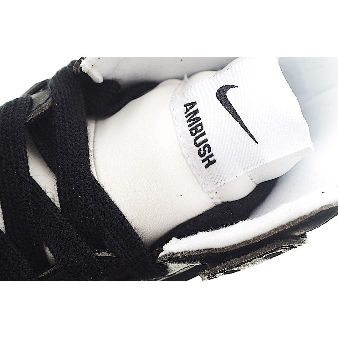 Nike Dunk High Top Swoosh " white, black"