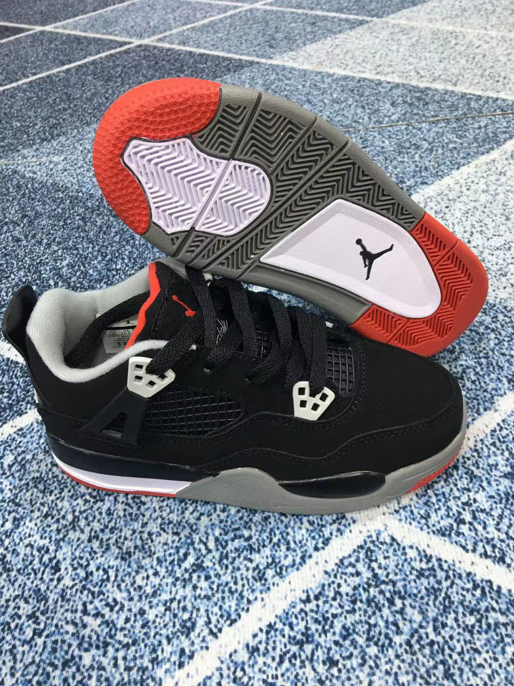 Jordan 4 children's sports shoes" black"
