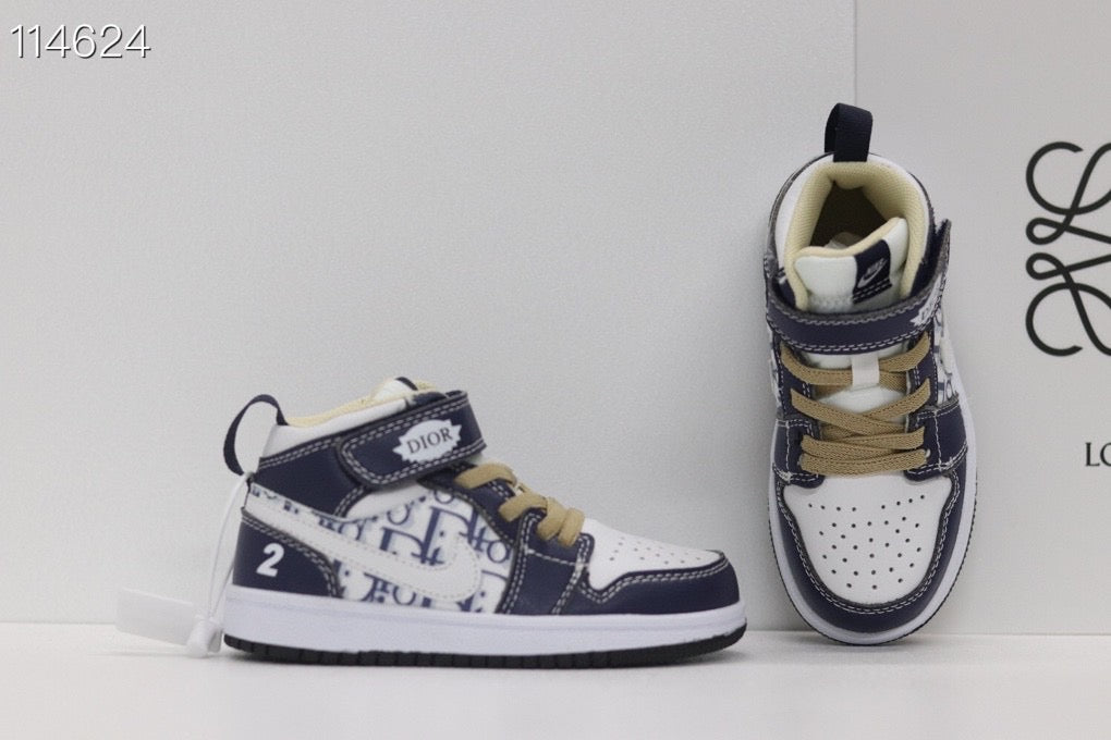 Joe's high-top Velcro children's shoes" white, and black"