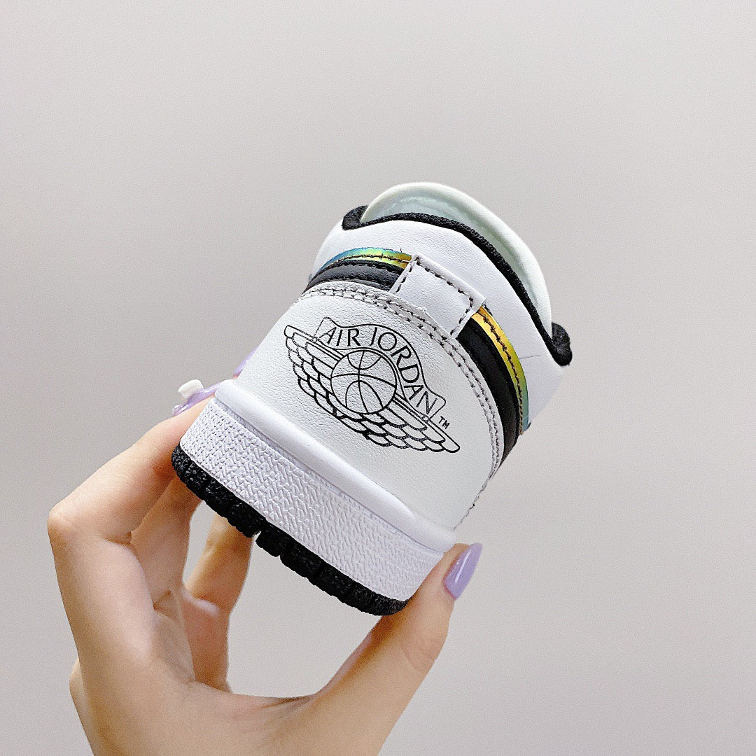 Joe 1 low-top elastic buckle parent-child shoes" white, yellow, gray"