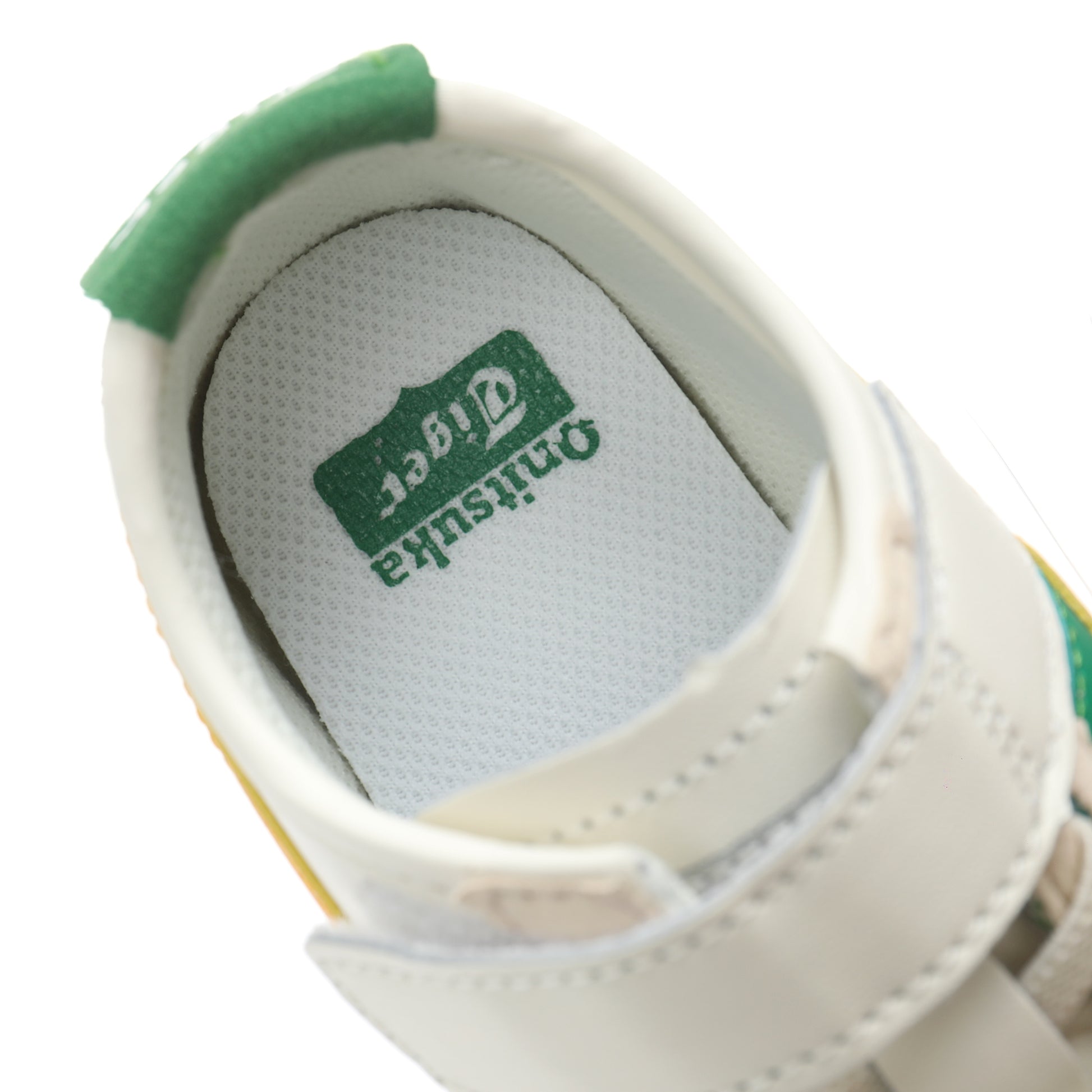 Asics Tiger" cream, orange, green"