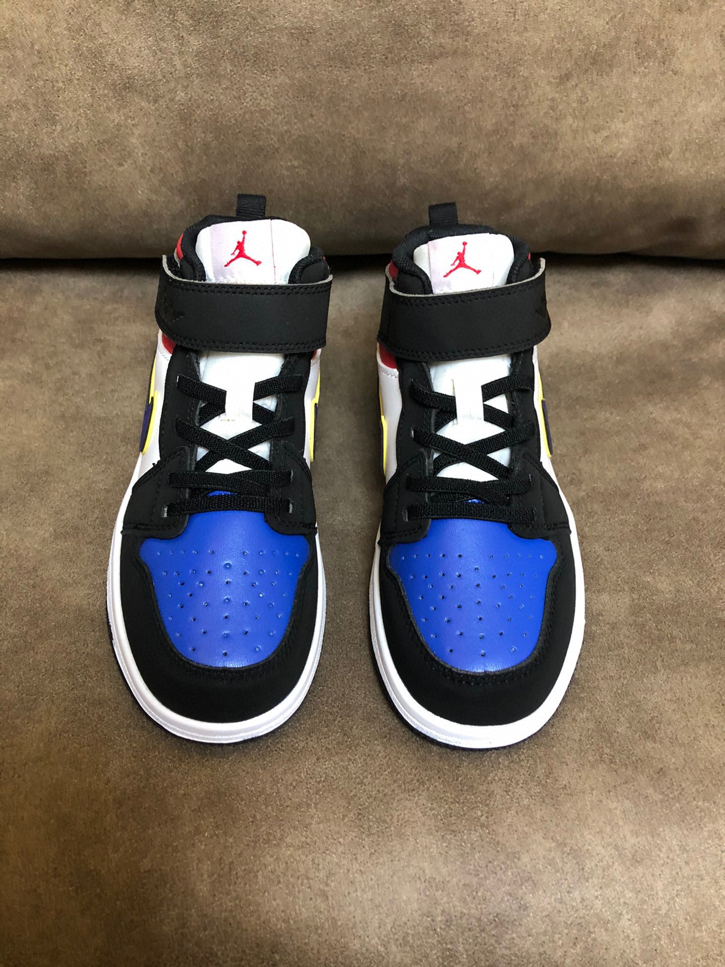 Joe's high-top Velcro children's shoes" white, black, blue"