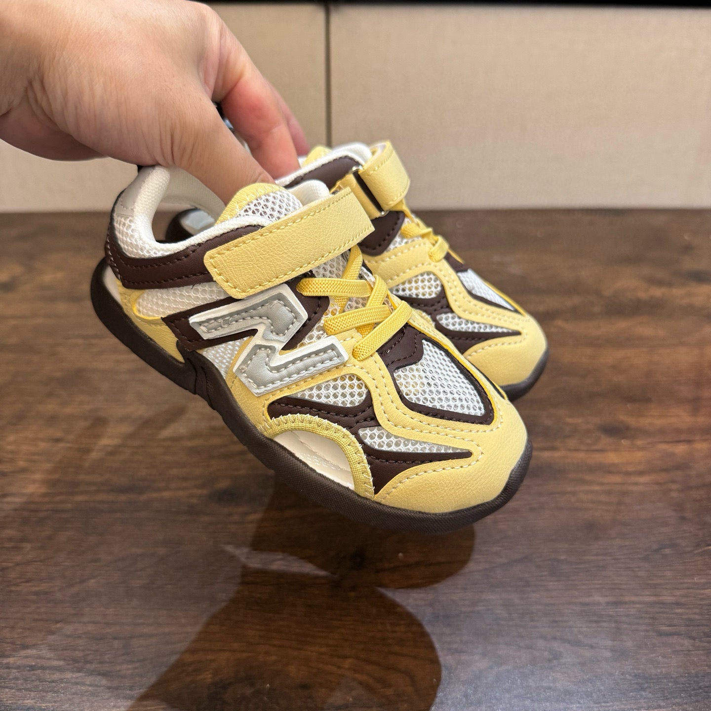 Miumiu co-branded river sandals "  yellow, dark brown"
