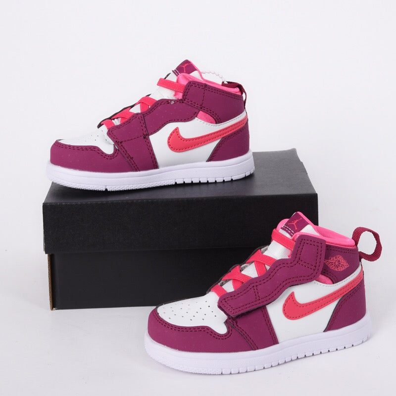 Jordan high top elastic band" white, deep purple"