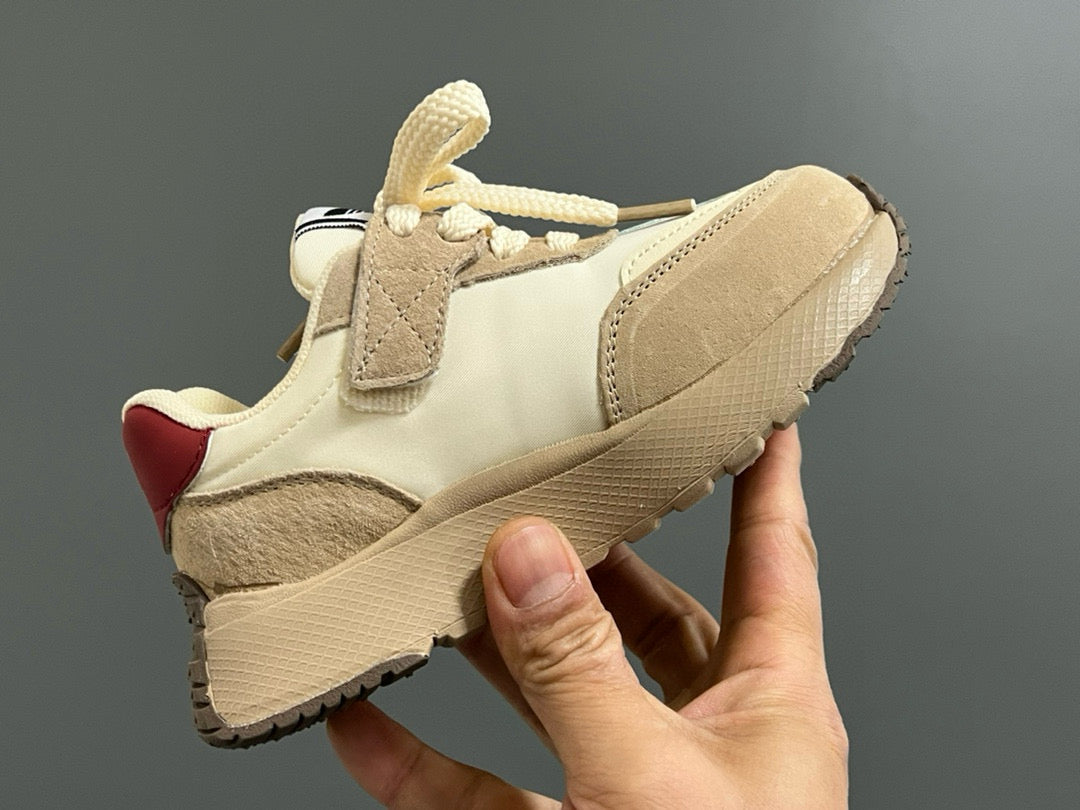 Adidas three stripes Velcro children's shoes " cream, burgundy"