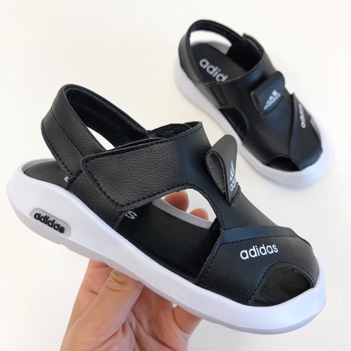 Adidas full leather bread head sandals" black"