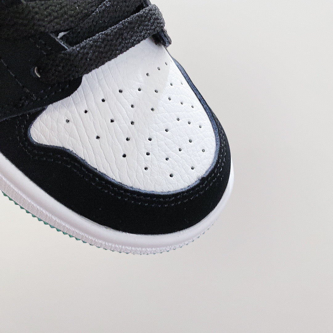 Joe 1 low-top elastic buckle parent-child shoes" white, black, green"