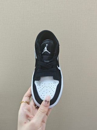 Qiao Yizhuan G version low-top children's lace-up sports shoes" black, white"