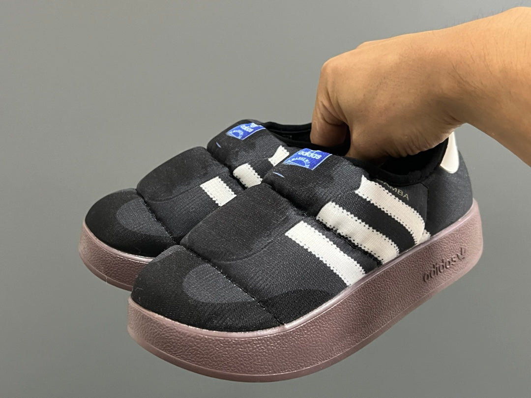 Adidas Bread Children's Slip-On Cotton Shoes" black"