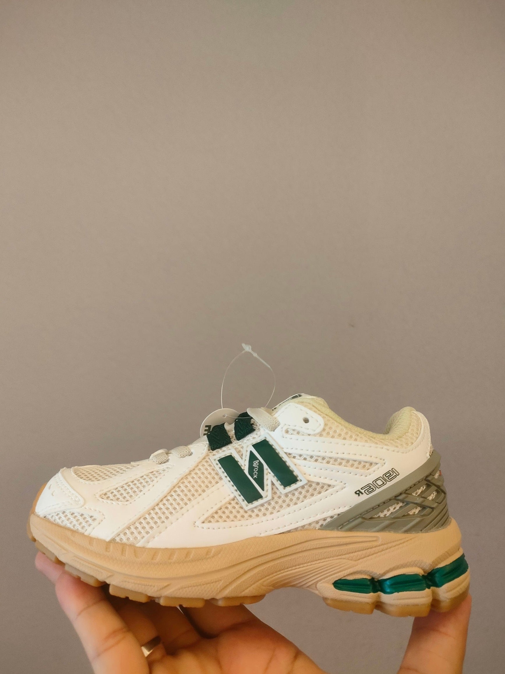 NB1906 parent-child sports shoes" cream, green"