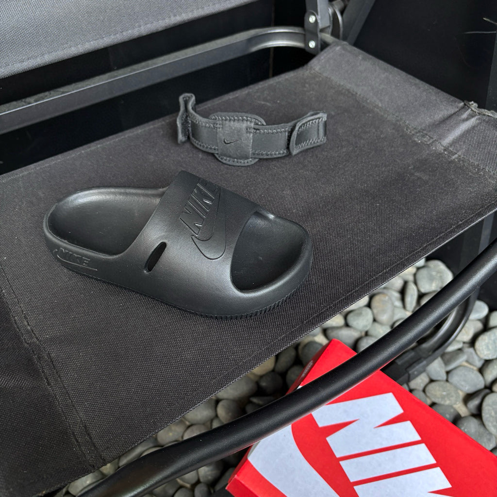 open toe Velcro two-way sandals" black"