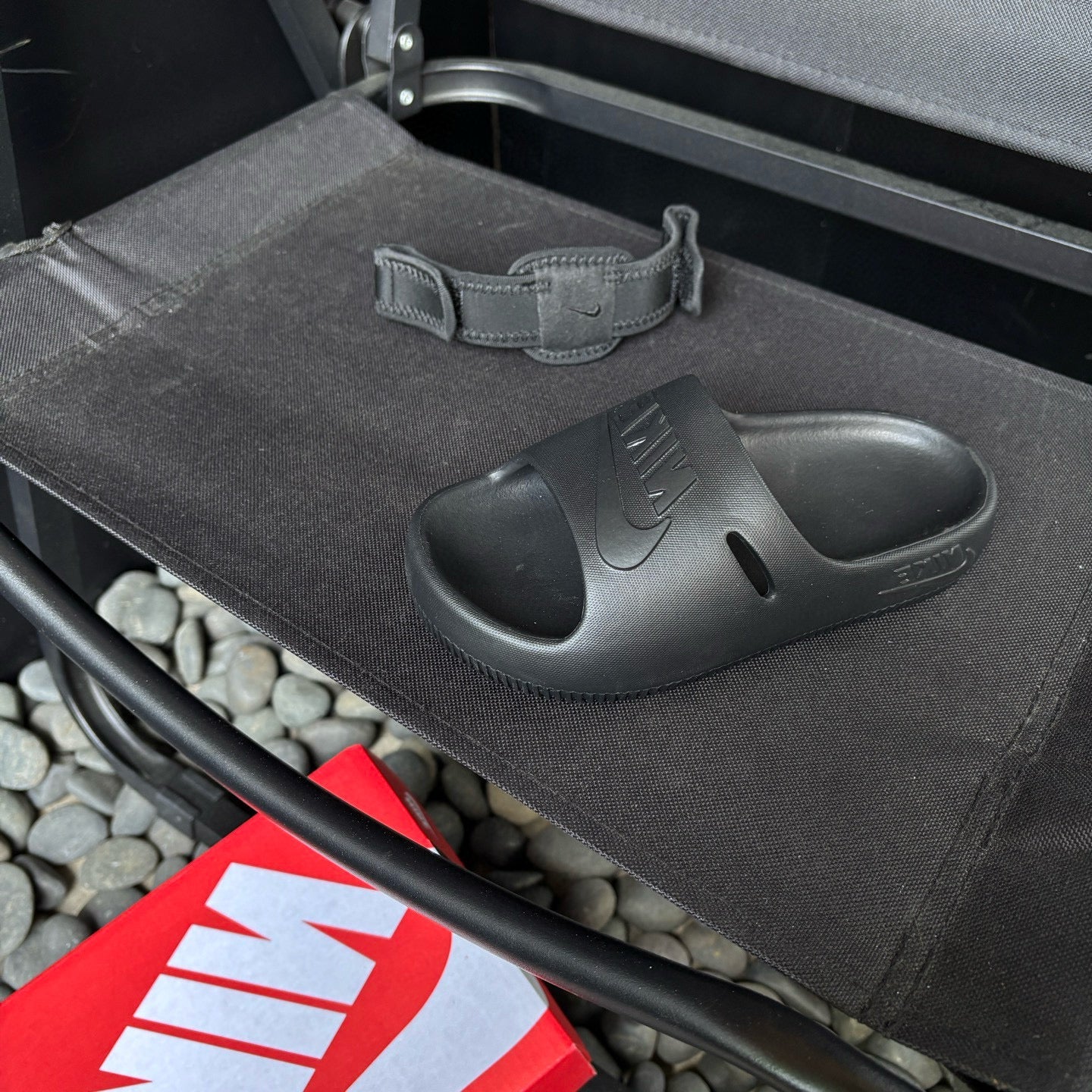 Nike open toe Velcro two-way sandals" black"