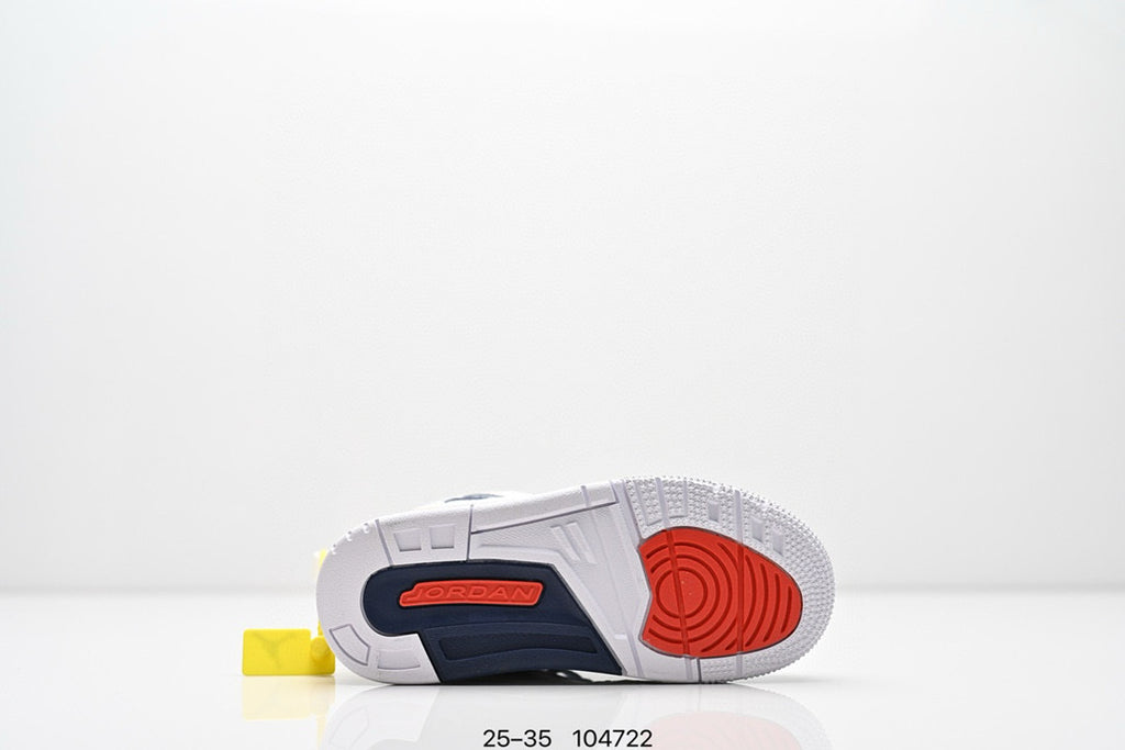 Jordan 312 children's shoes" White, Dark blue, & grey elephant print"