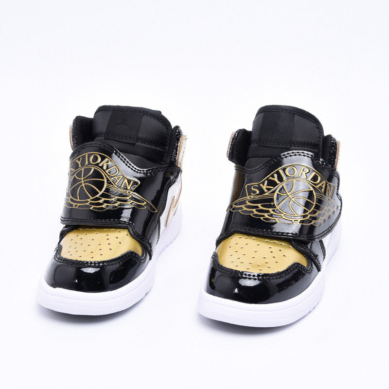 Jordan Wings Kids Shoes" white, black, gold"