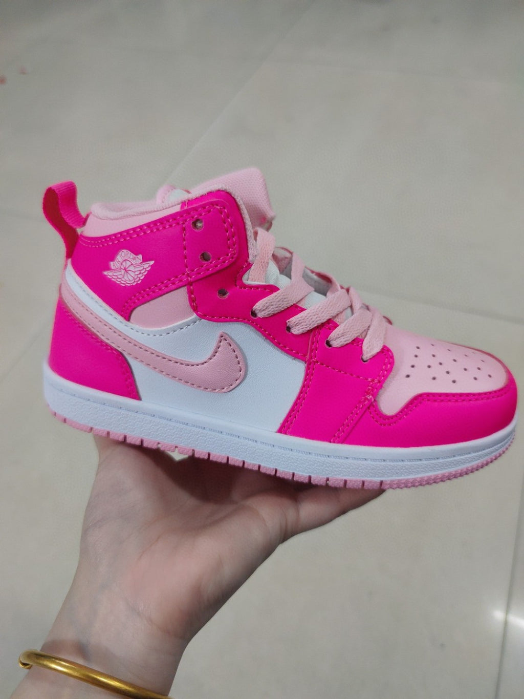 Jordan cartoon doll version children's shoes" pink, white"