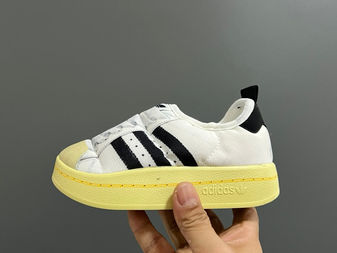 Adidas Bread Children's Slip-On Cotton Shoes" white"
