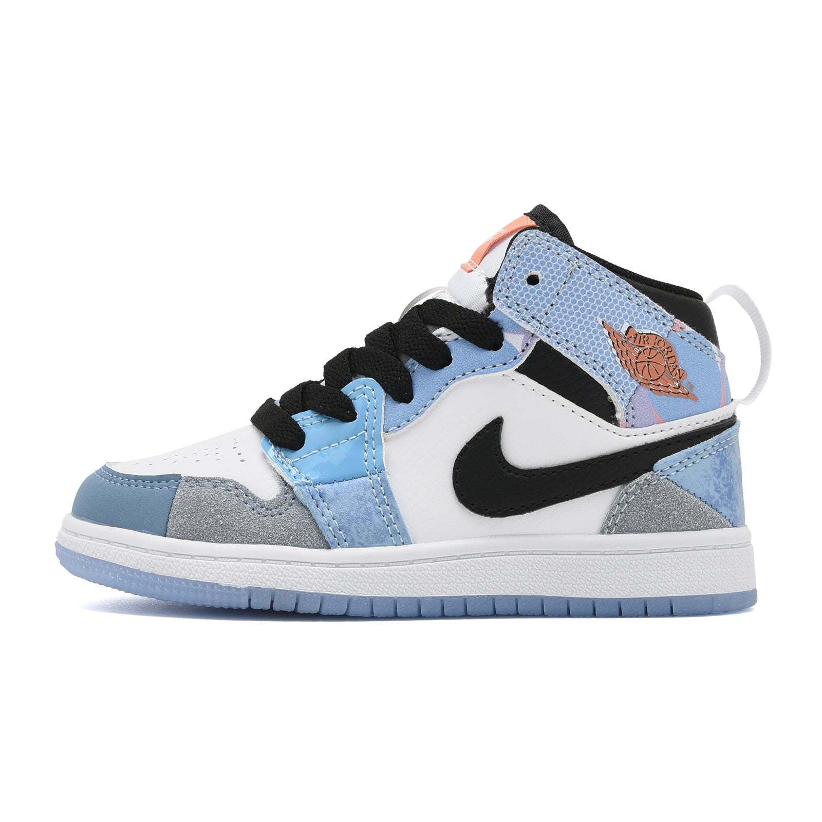 AJ-127" white, gray, blue"
