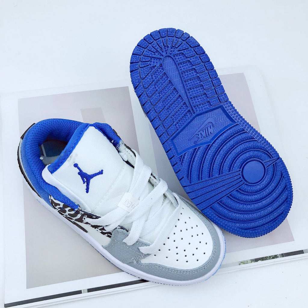 Joe 1 low-top elastic buckle parent-child shoes" blue, white, gray"