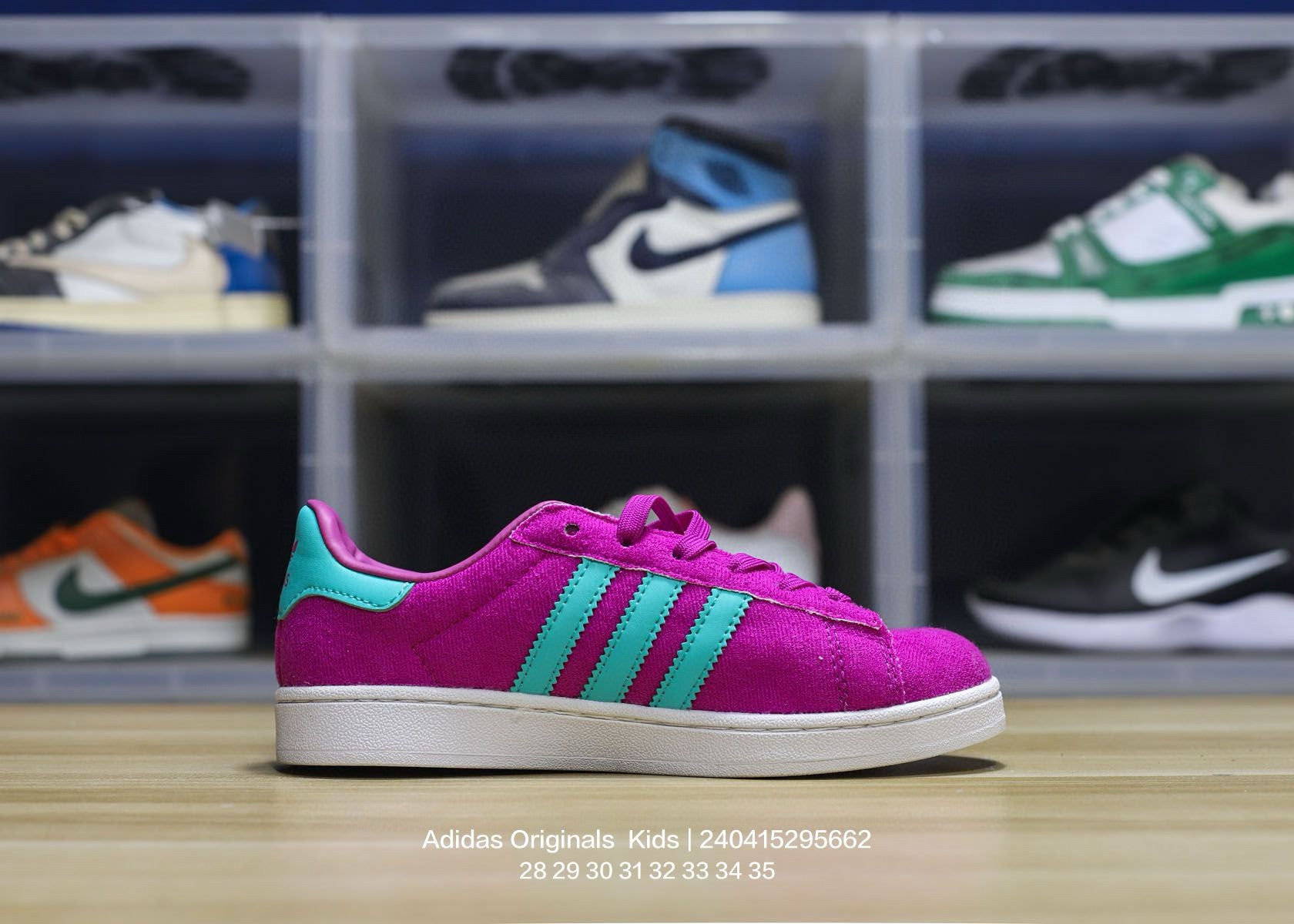 Adidas clover pig leather sneakers "dark pink"