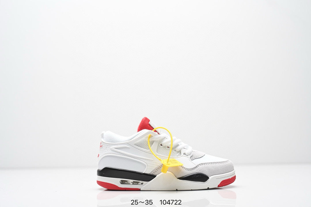 Jordan 4 low-top air cushion basketball shoes" white, red"