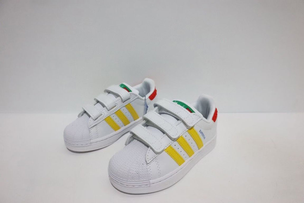 Shell toe two-layer cartoon children's shoes" white, yellow"