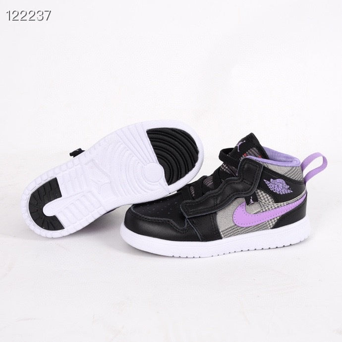 Jordan high top elastic band" black, purple, gray"