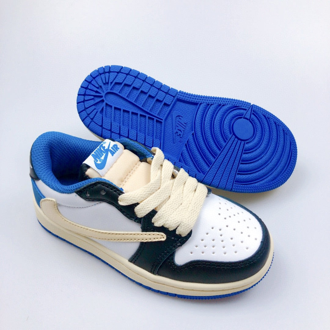 Jordan low-top reverse hook black warrior" white, cream, blue"
