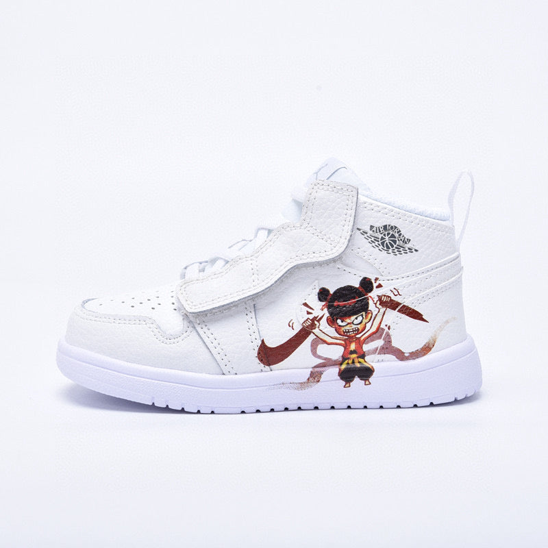 Jordan Velcro Nezha co-branded children's shoes" white"
