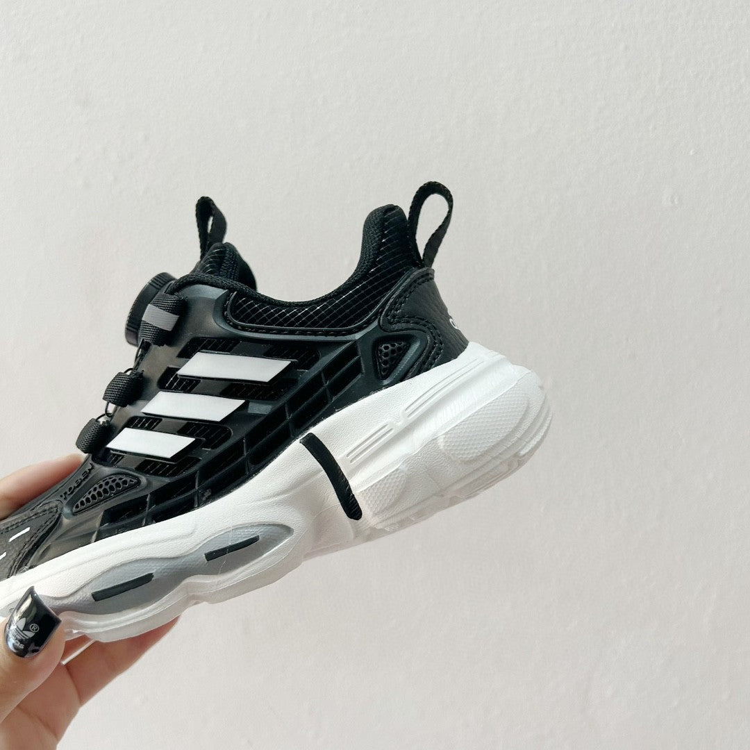 Trefoil rotating button children's shoes " black"
