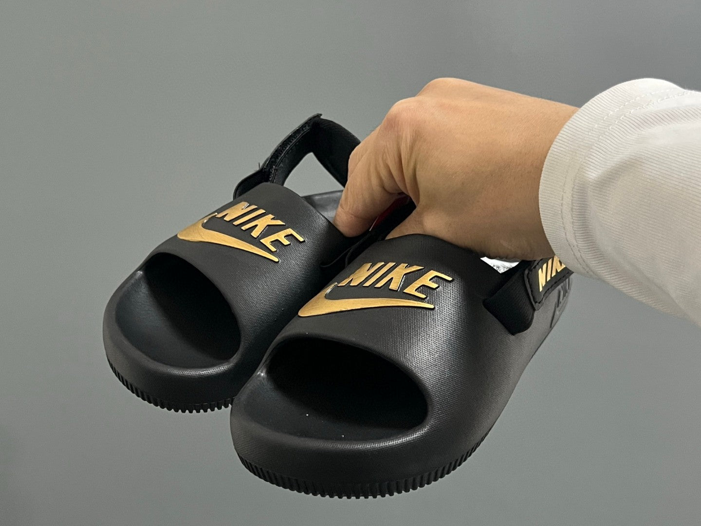 NK new two-way children's sandals" black, gold"