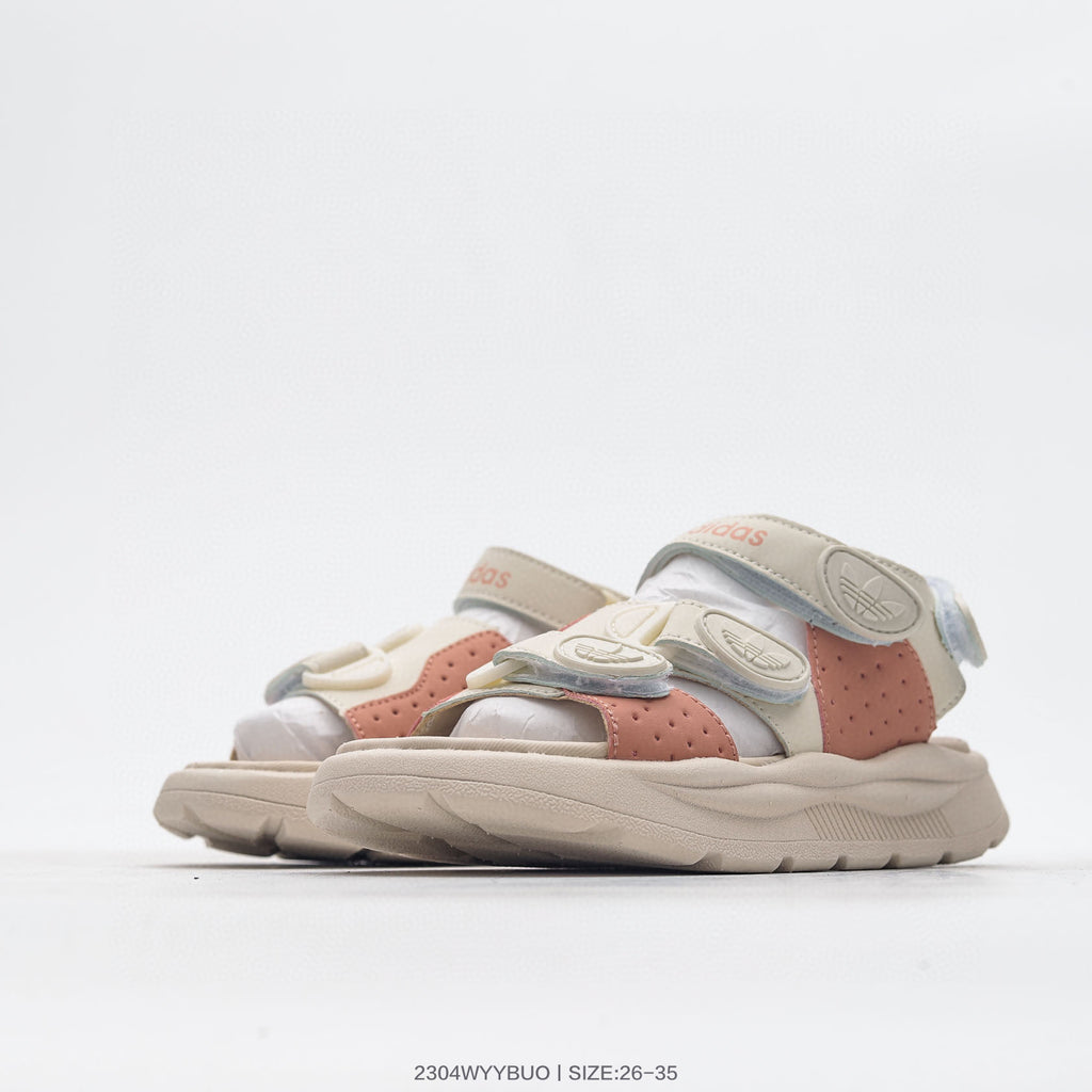 Adidas three-bar Velcro outdoor sandals" beige"