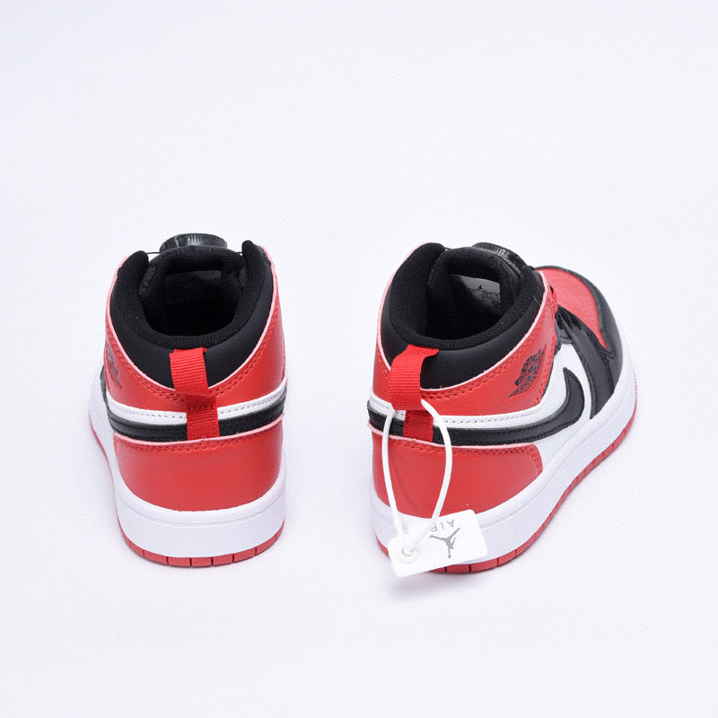 Joe 1 rotating button high top children's shoes" white, black, red"
