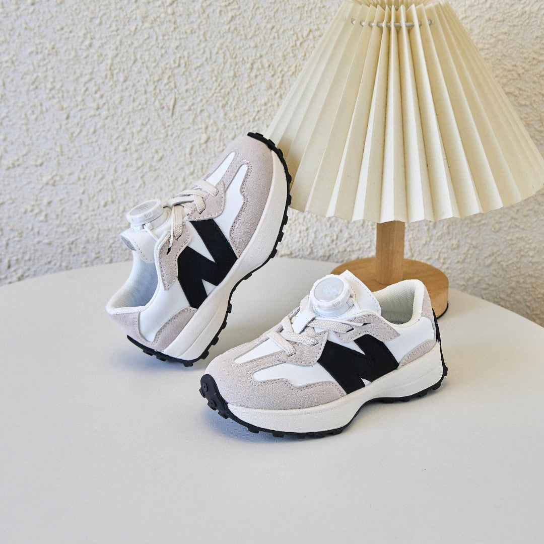 NB327 Rotating Buckle Waffle Gump Children's Shoes" gray, white"