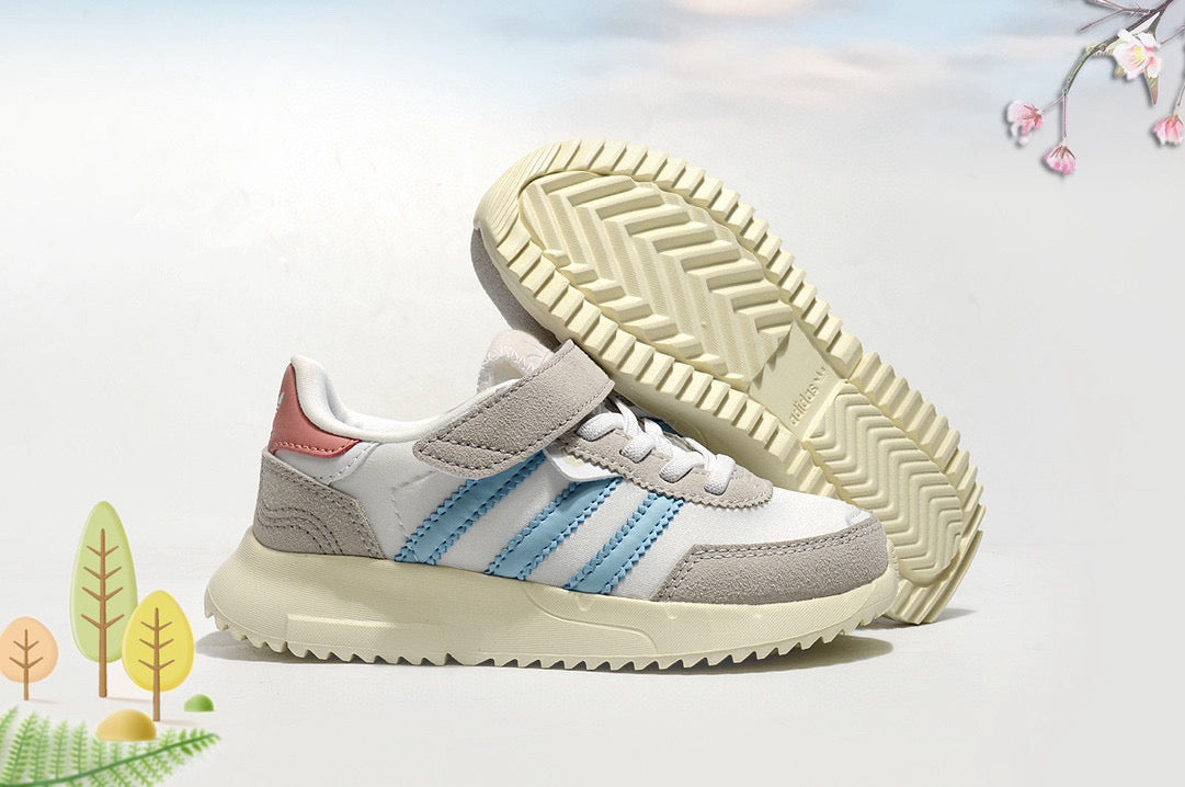 Adidas single buckle elastic band" white, gray, blue"