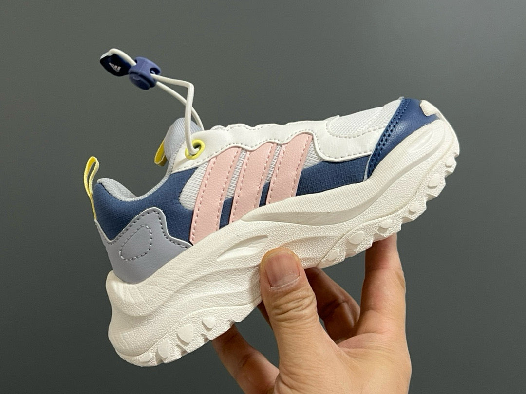 Adidas new elastic buckle children's shoes" white, pink, blue"