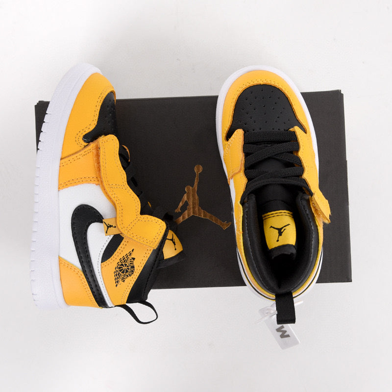 Jordan high top elastic band" white, black, yellow"
