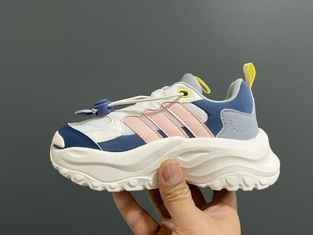 Adidas new elastic buckle children's shoes" white, pink, blue"