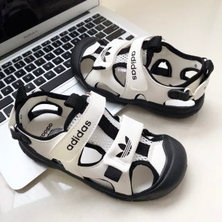 Adidas Velcro Stream Tracing Soft-soled Children's Beach Sandals" white, black"