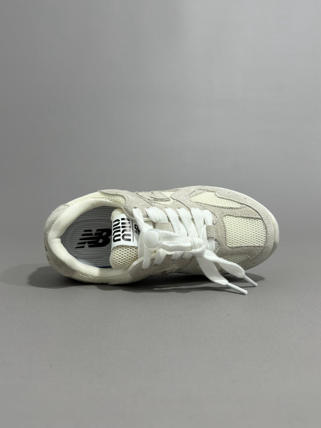 NB530 Miu miu lace-up" light gray , & off white"