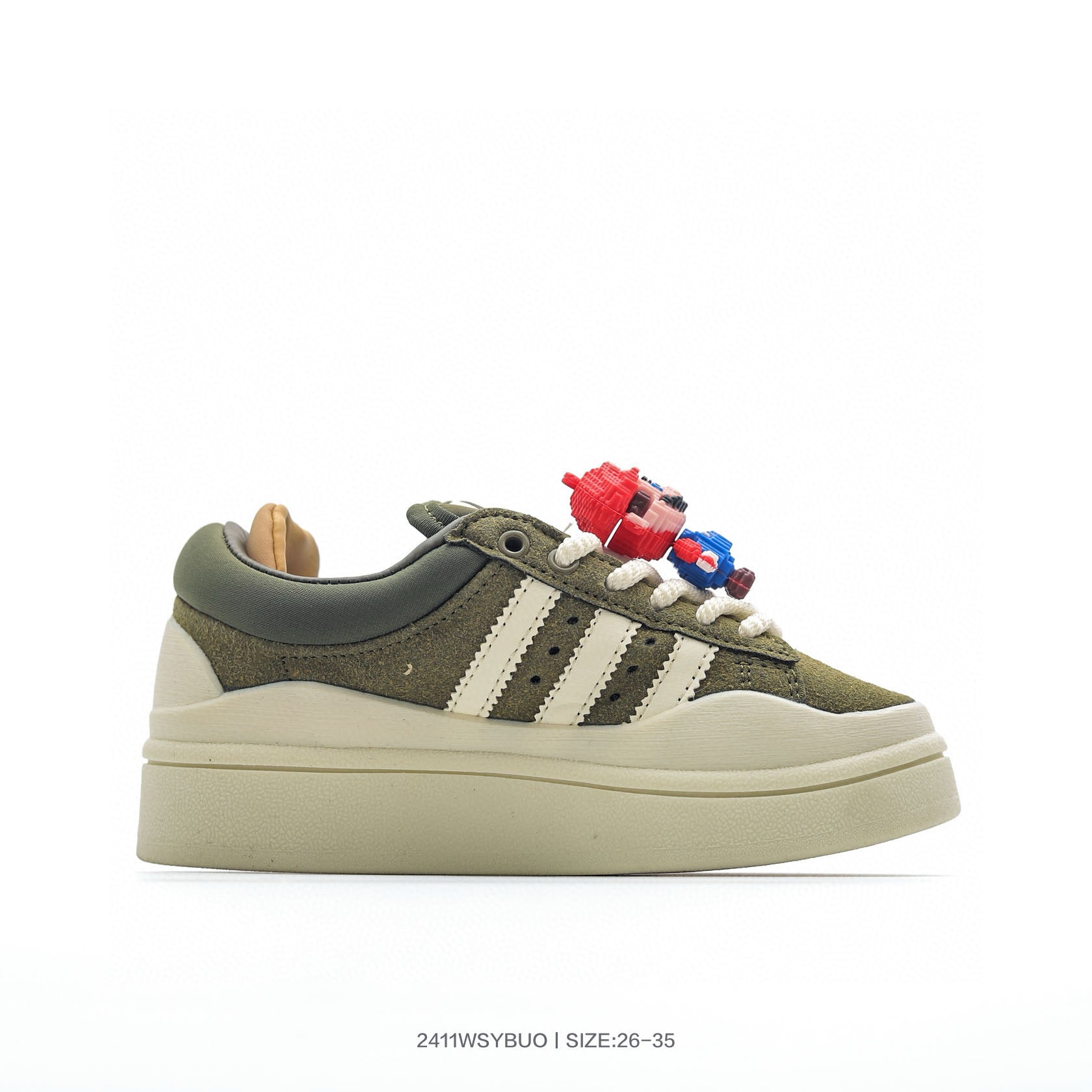 Adidas Bad Bunny sneakers" dark olive green"