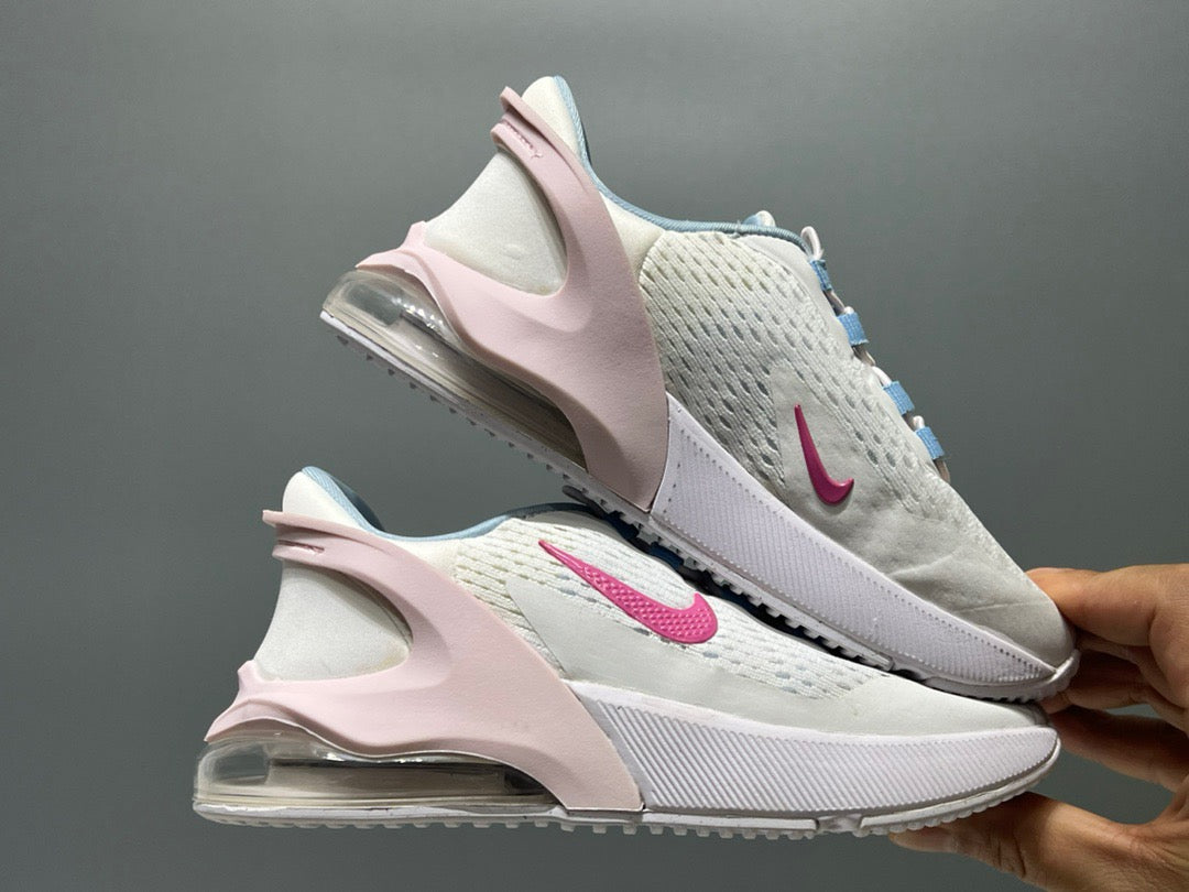 Nike 270 third generation elastic band air cushion children's shoes" white, pink, blue"
