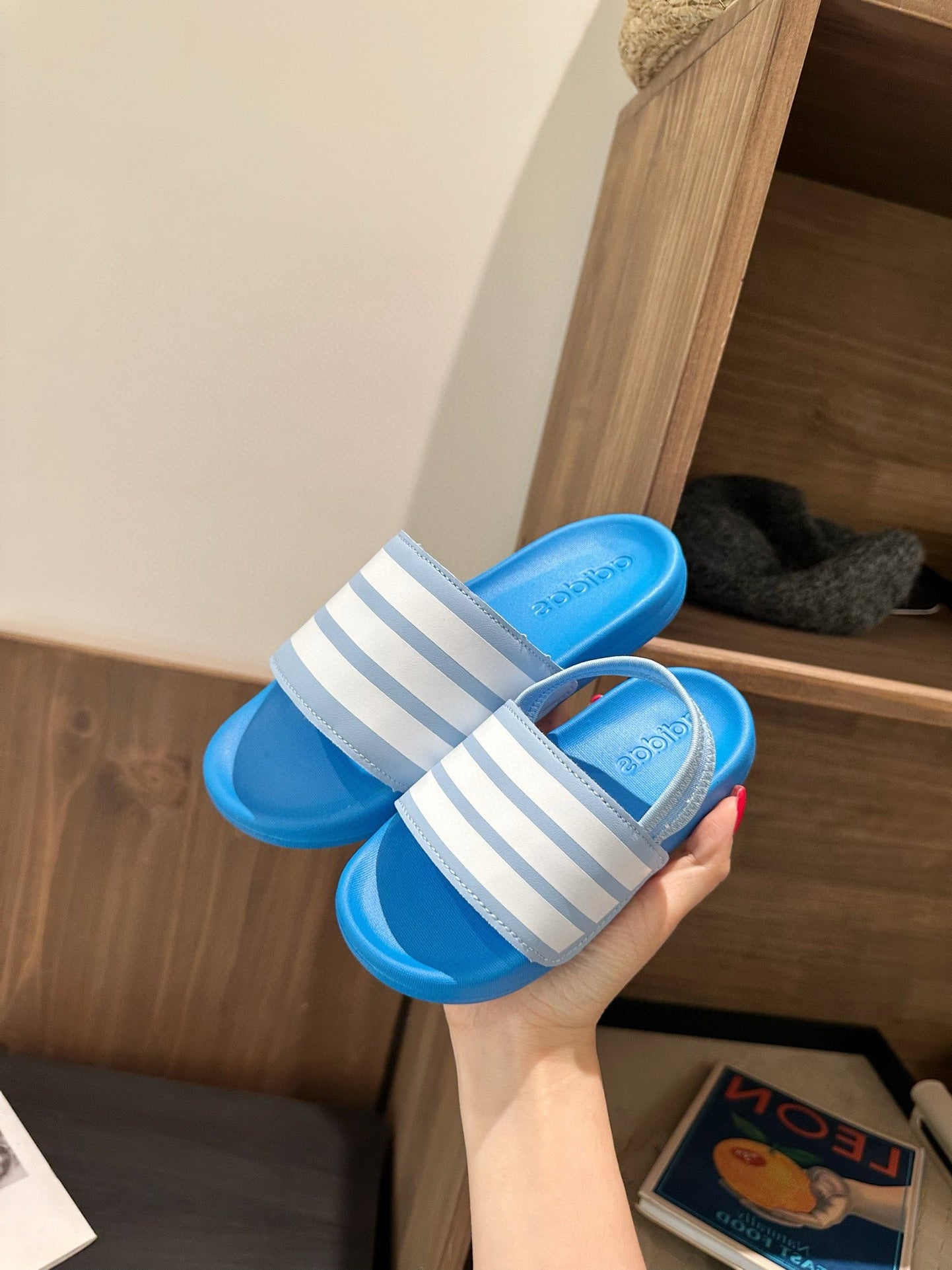 Adidas parent-child sandals" blue"