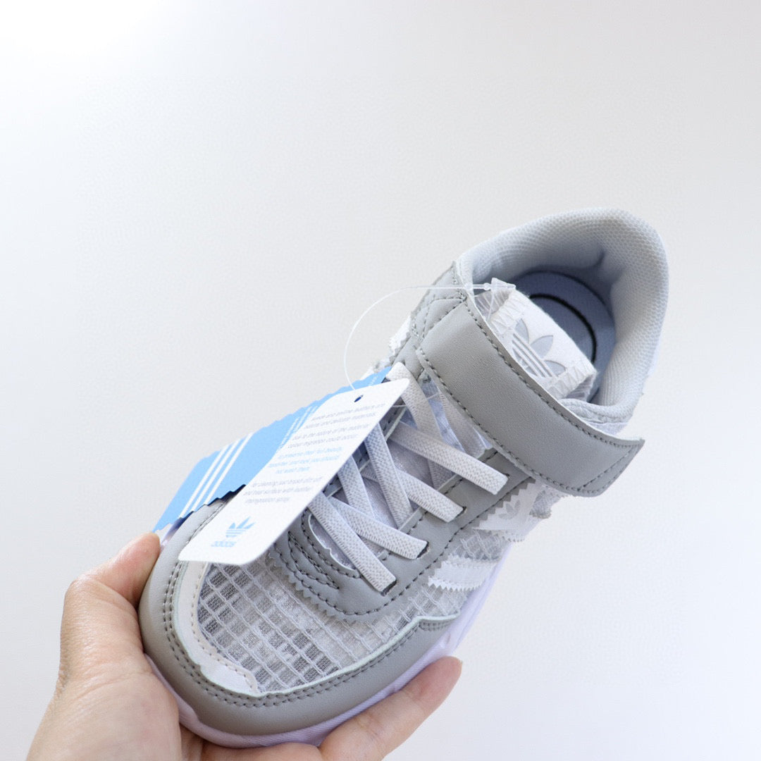 Adidas clover lightweight soft sole" white, gray"