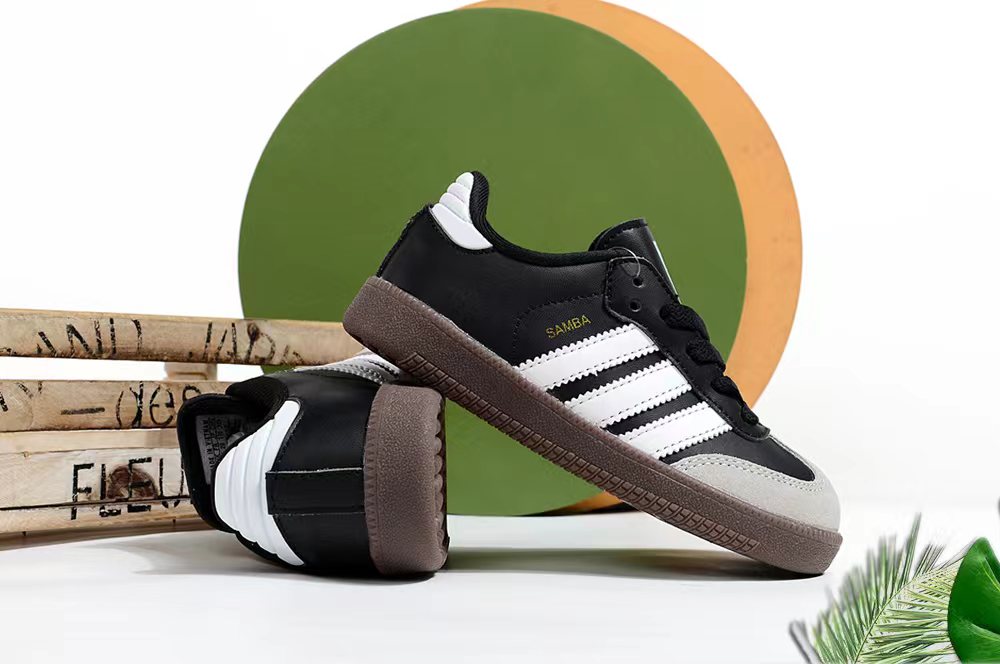 Adidas children's training shoes" white, black"