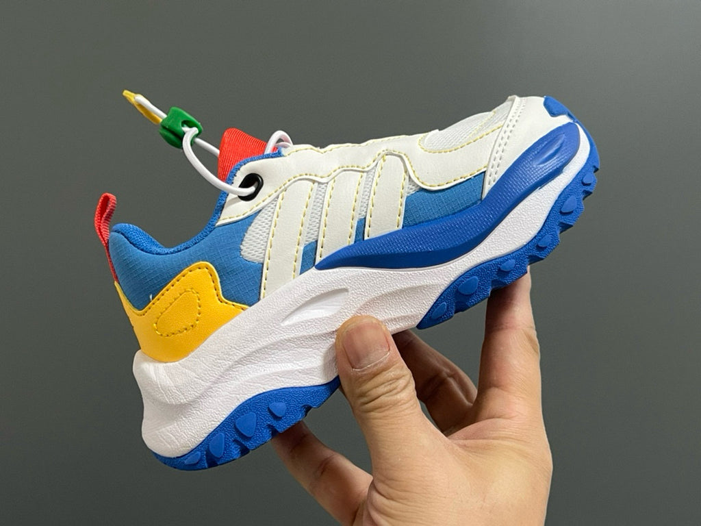 Adidas new elastic buckle children's shoes" white, blue"