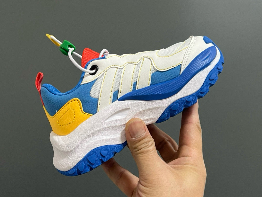 Adidas new elastic buckle children's shoes" white, blue"