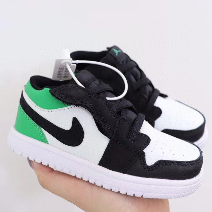 Jordan low top elastic band" white, black, green"