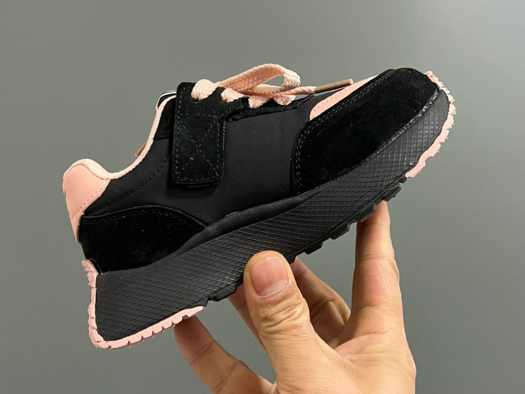 Adidas three stripes Velcro children's shoes " black, pink"